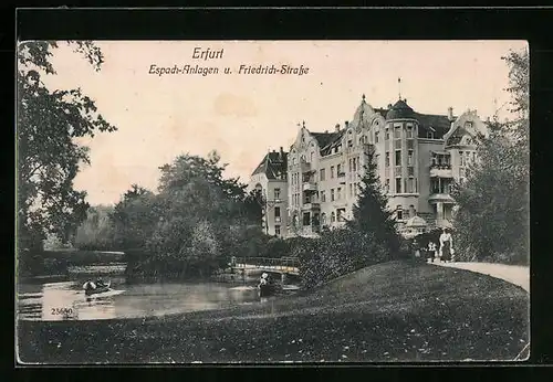 AK Erfurt, Espach-Anlagen und Friedrich-Strasse