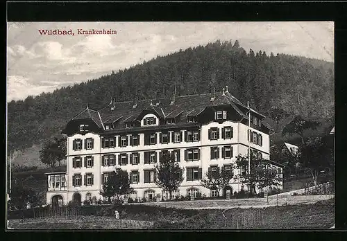 AK Wildbad /Schwarzw., Krankenheim mit Berg