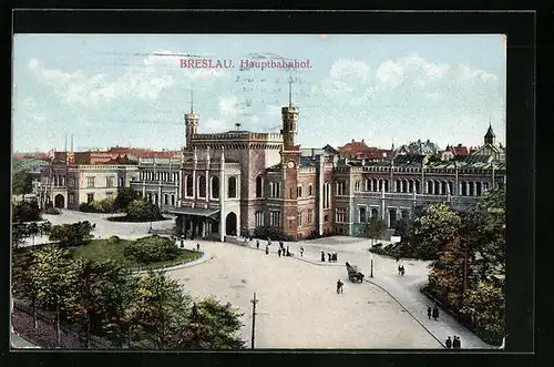 AK Breslau, Ansicht vom Hauptbahnhof