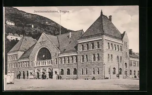 AK Bergen, Jernbanestationen, Bahnhof