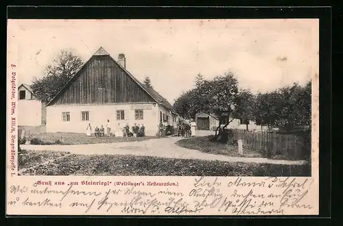 AK St. Andrä-Wördern, Weidlingers Gasthaus am Steinriegl