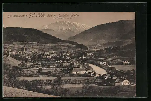 AK Scheibbs, Sommerfrische vor Bergpanorama