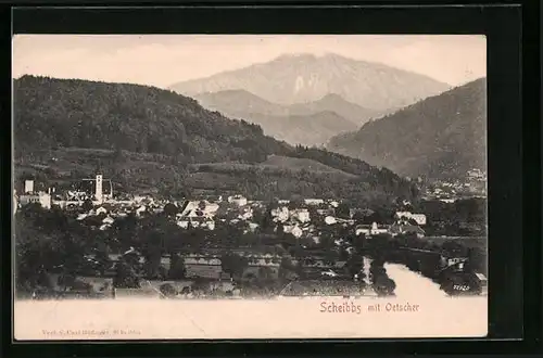 AK Scheibbs, Ortspartie vor dem Oetscher