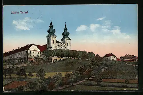 AK Maria Taferl, Baslilika mit Doppelturm