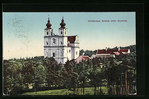 AK Maria Drei Eichen, Wallfahrtskirche im Grünen