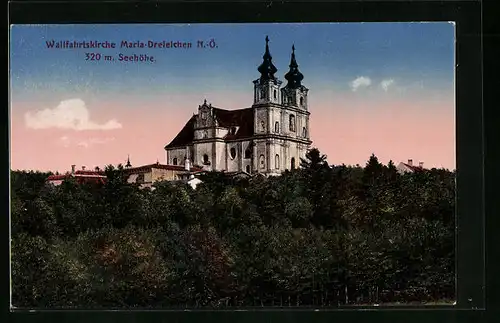 AK Maria Drei Eichen, Wallfahrtskirche in Abendstimmung