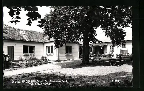 AK Hadersfeld, Gasthaus Funk mit Sommerterrassen