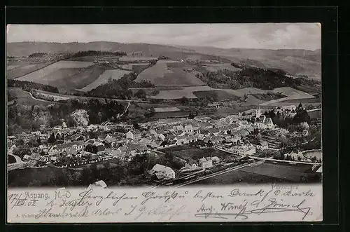 AK Aspang, Ortsansicht aus der Vogelschau