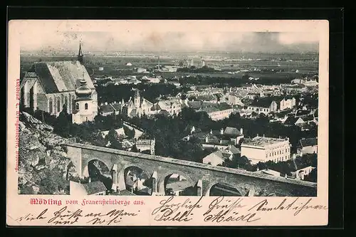 AK Mödling, Ortsansicht mit Kirche
