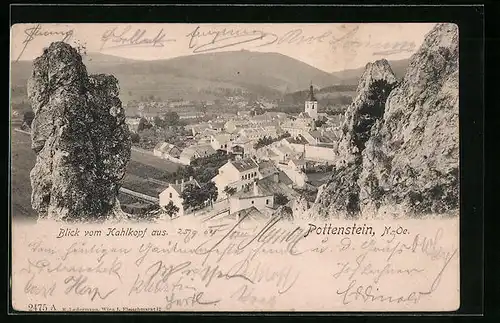 AK Pottenstein, Ortsansicht mit Blick vom Kahlkopf aus
