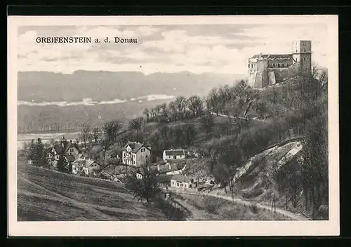 AK Greifenstein a. d. Donau, Ortsansicht mit Kirche