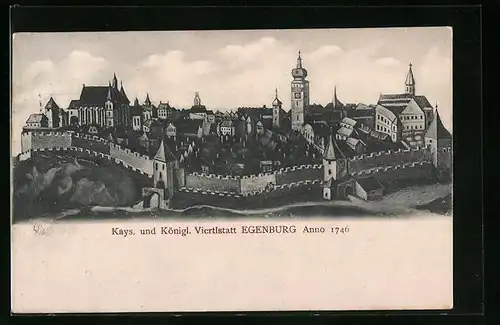 AK Eggenburg, Kays. und Königl. Viertlstatt Anno 1746