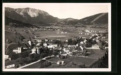 AK Puchberg am Schneeberg, Totalansicht mit Gebirge