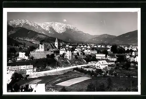 AK Puchberg am Schneeberg, Totalansicht mit Gebirge