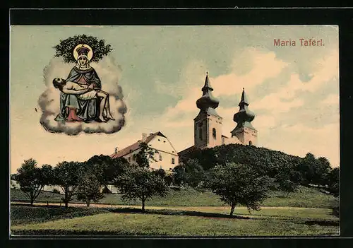 AK Maria Taferl, Blick hoch zur Kirche