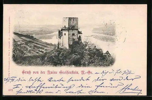 AK Greifenstein, Ruine mit Blick ins Tal