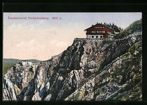 AK Schneeberg, Eisenbahnhotel Hochschneeberg