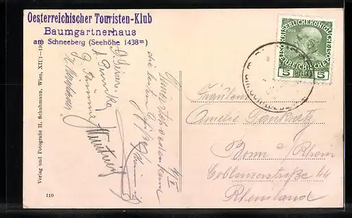 AK Puchberg, Ortsansicht mit Schneeberg