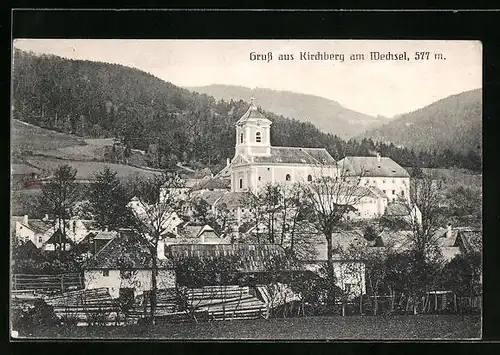 AK Kirchberg a. Wechsel, Blick zur Kirche