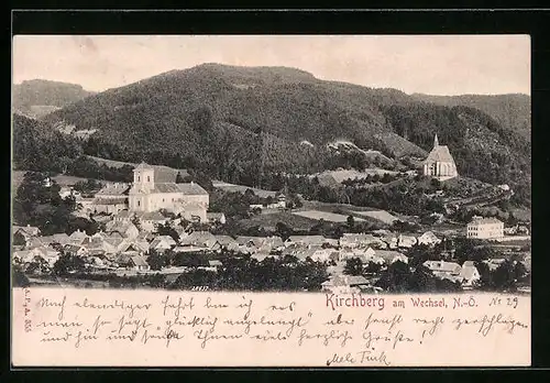 AK Kirchberg a. Wechsel, Ortsansicht mit Kirche