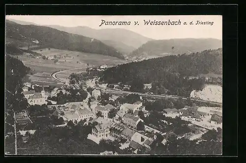 AK Weissenbach a. d. Triesting, Ortsansicht aus der Vogelschau