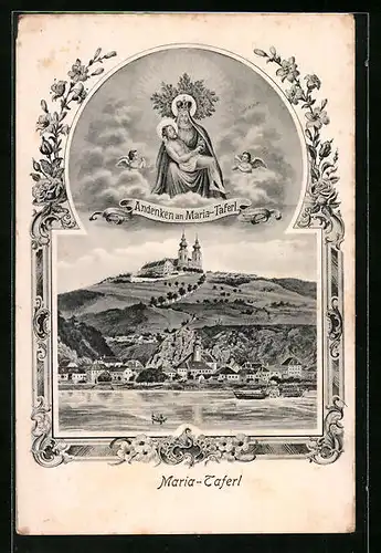 AK Maria-Taferl, Ortsansicht mit Gnadenmutter