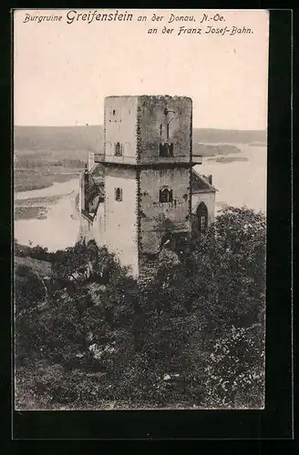 AK Greifenstein, Burgruine an der Franz Josef-Bahn