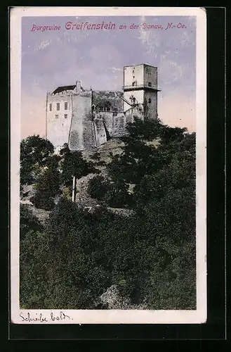 AK Greifenstein, Blick zur Burgruine