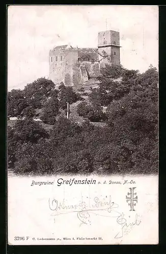 AK Greifenstein, Blick zur Burgruine