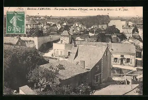 AK Erigné, Vue prise du Château d`Erigné vers la Roche de Murs