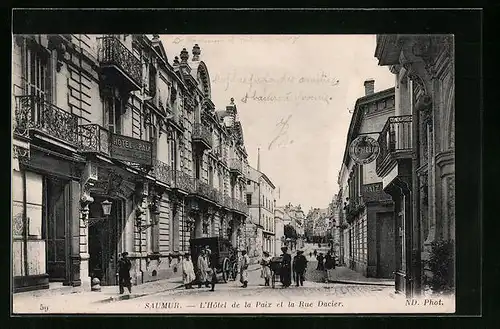 AK Saumur, L`Hôtel de la Paix et la Rue Dacier