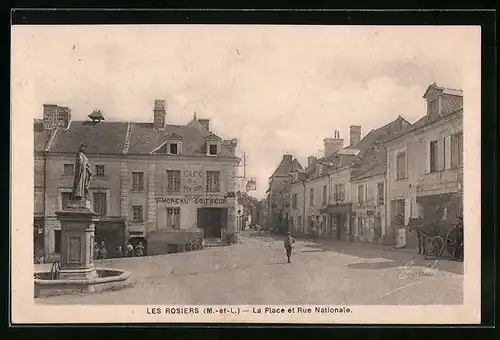 AK Les Rosiers, La Place et Rue Nationale