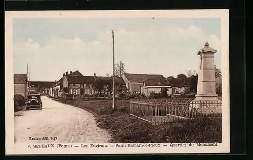 AK Saint-Romain-le-Preux, Quartier du Monument