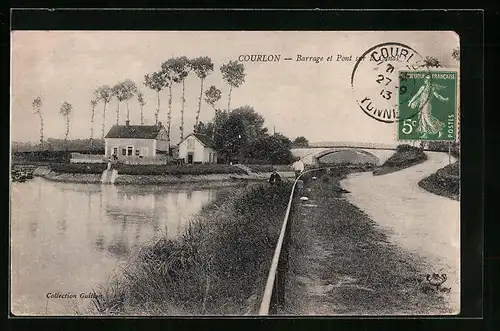 AK Courlon, Barrage et Pont sur le Canal