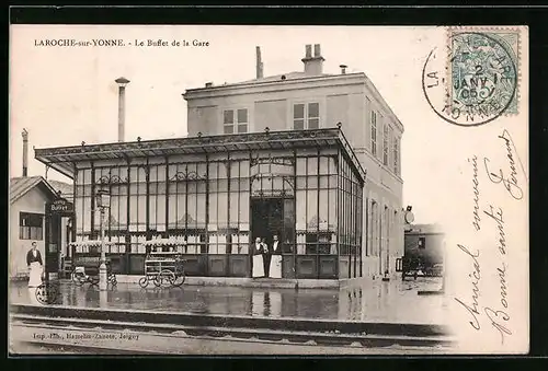 AK Laroche-sur-Yonne, Le Buffet de la Gare