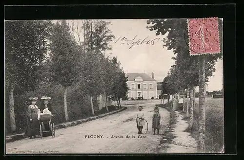 AK Flogny, Avenue de la Gare