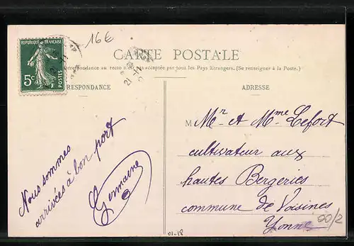 AK Thorigny-sur-Oreuse, Ortspartie