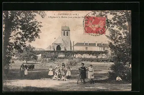 AK Favières, L`Eglise et la Mairie