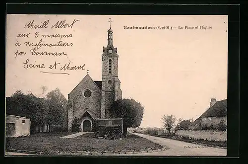 AK Neufmoutiers, La Place et l`Eglise