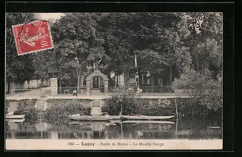 AK Lagny, Bords de Marne, Le Moulin-Rouge