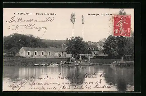 AK Seine-Port, Bords de la Seine, Restaurant Colombe