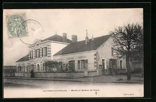 AK Les Ormes-sur-Voulzie, Mairie et Bureau de Poste