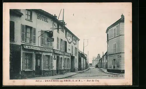 AK Chaumes-en-Brie, Rue du Coq, Strassenpartie