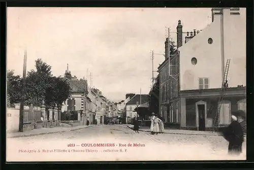 AK Coulommiers, Rue de Melun, Strassenpartie