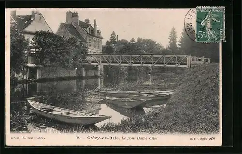 AK Crécy-en-Brie, Le pont Dame Gille
