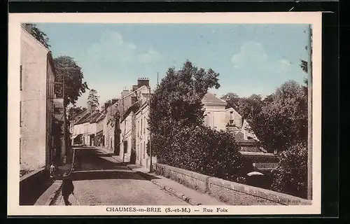 AK Chaumes-en-Brie, Rue Foix, Strassenpartie