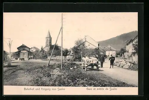 AK Saales, Bahnhof und Eingang