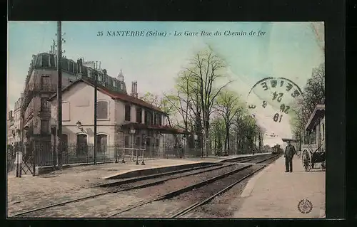 AK Nanterre, La Gare Rue du Chemin de fer