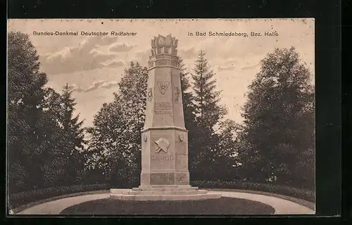 AK Bad Schmiedeberg, Bundes-Denkmal Deutscher Radfahrer