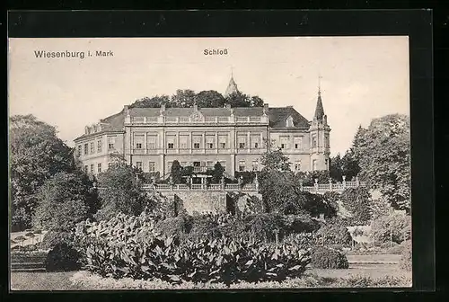 AK Wiesenburg /Mark, Schloss vom Garten gesehen